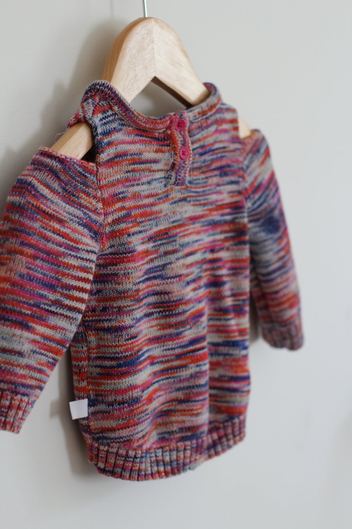 Rosie Pope Cold Shoulder Ruffle Knit Sweater - size 3 - 6 months