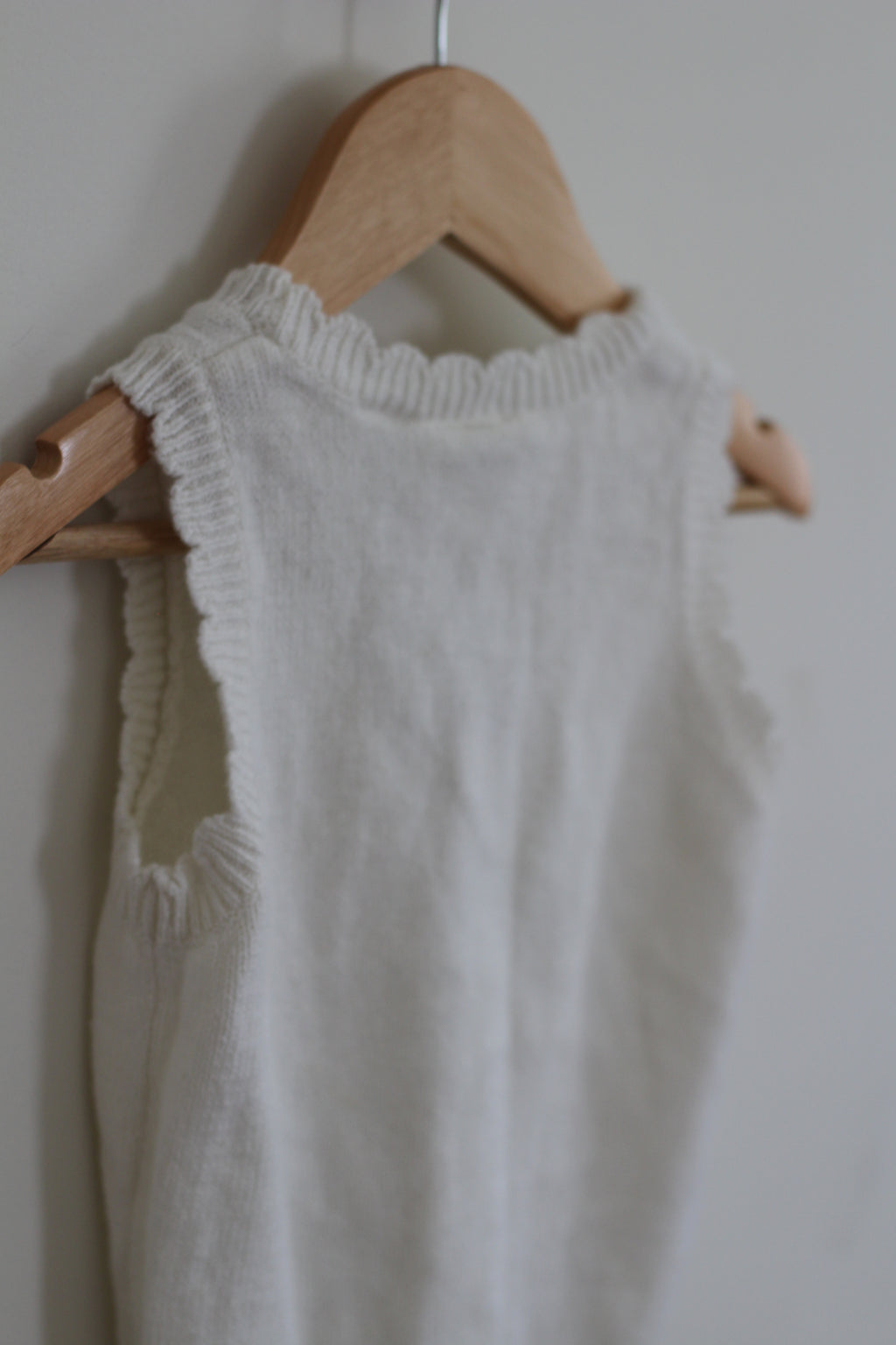 Vintage B.T. Kids Sweater Vest with Embroidered Flower and Scalloped Edging - size 3t