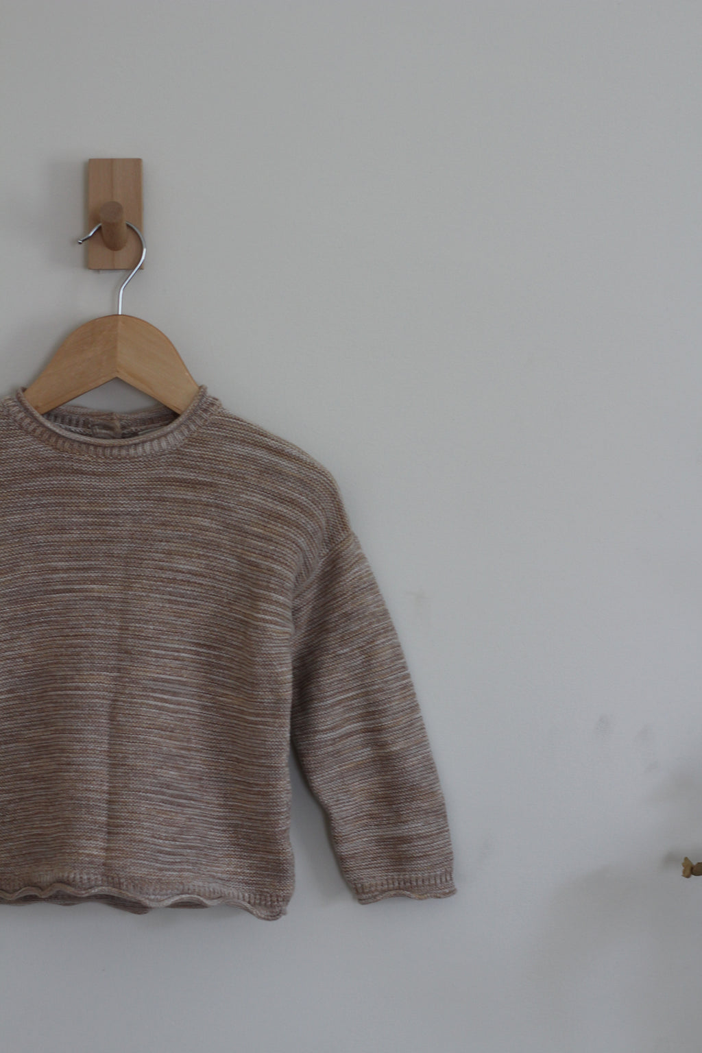 H&M Textured Knit-Cotton Sweater with Scalloped Edging - size - 2t