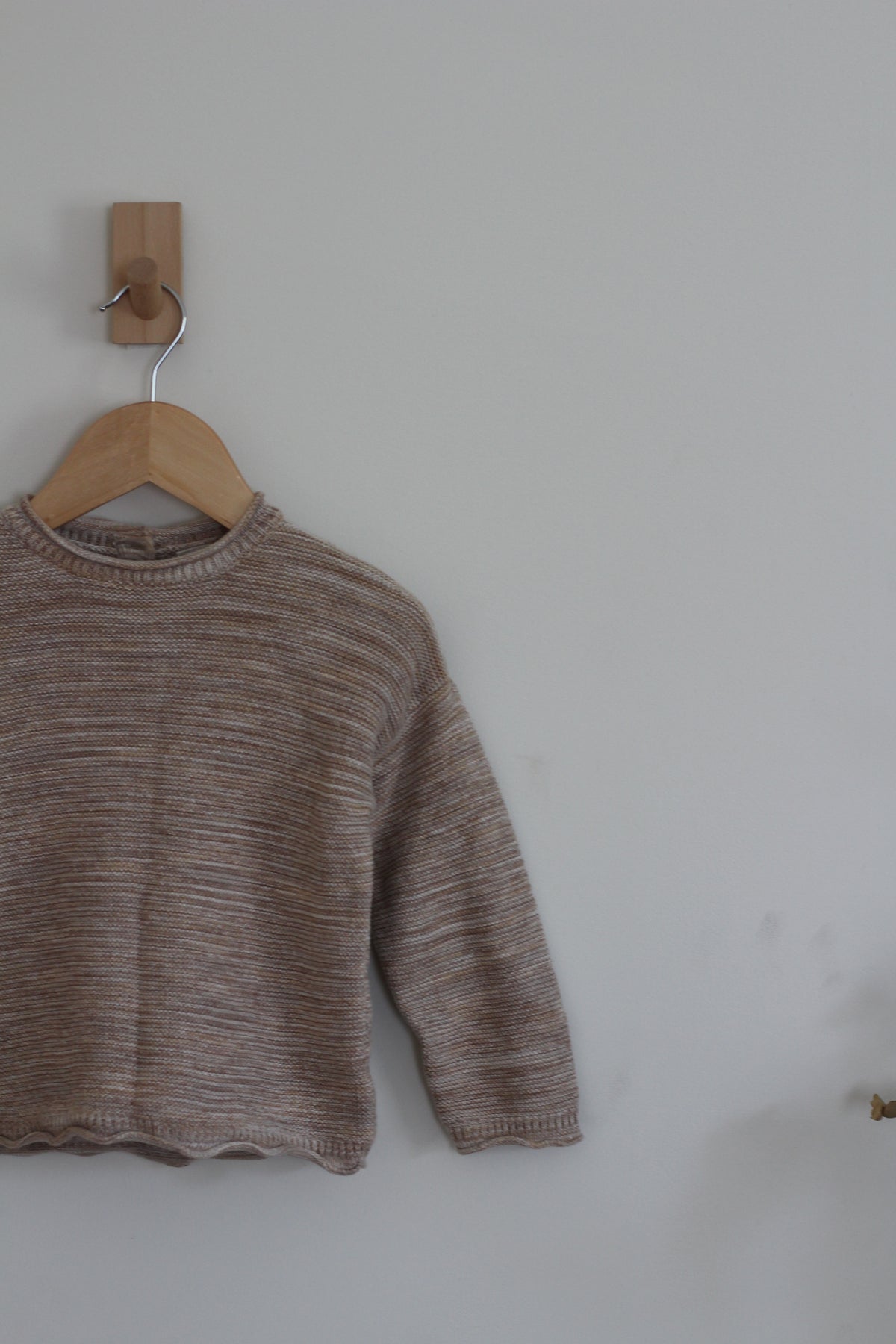 H&M Textured Knit-Cotton Sweater with Scalloped Edging - size - 2t