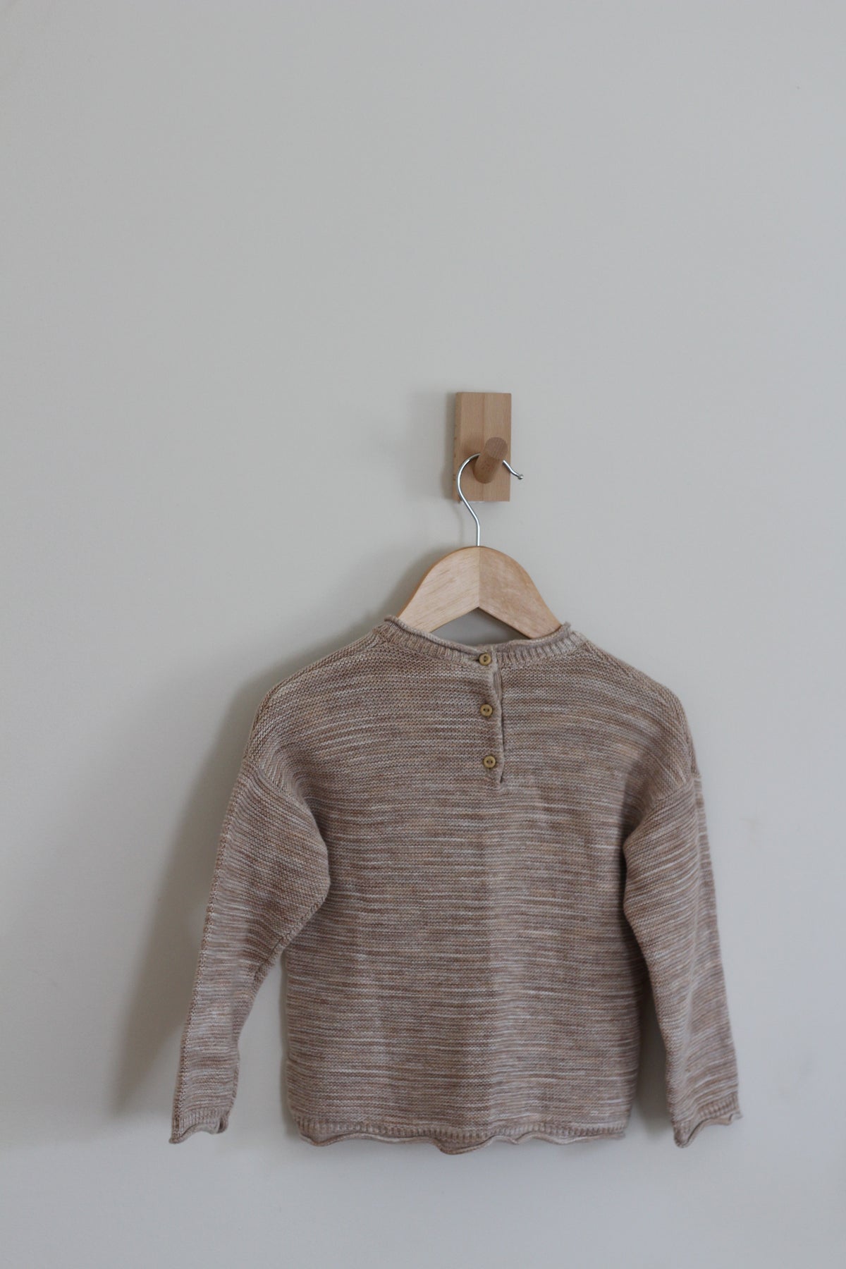 H&M Textured Knit-Cotton Sweater with Scalloped Edging - size - 2t