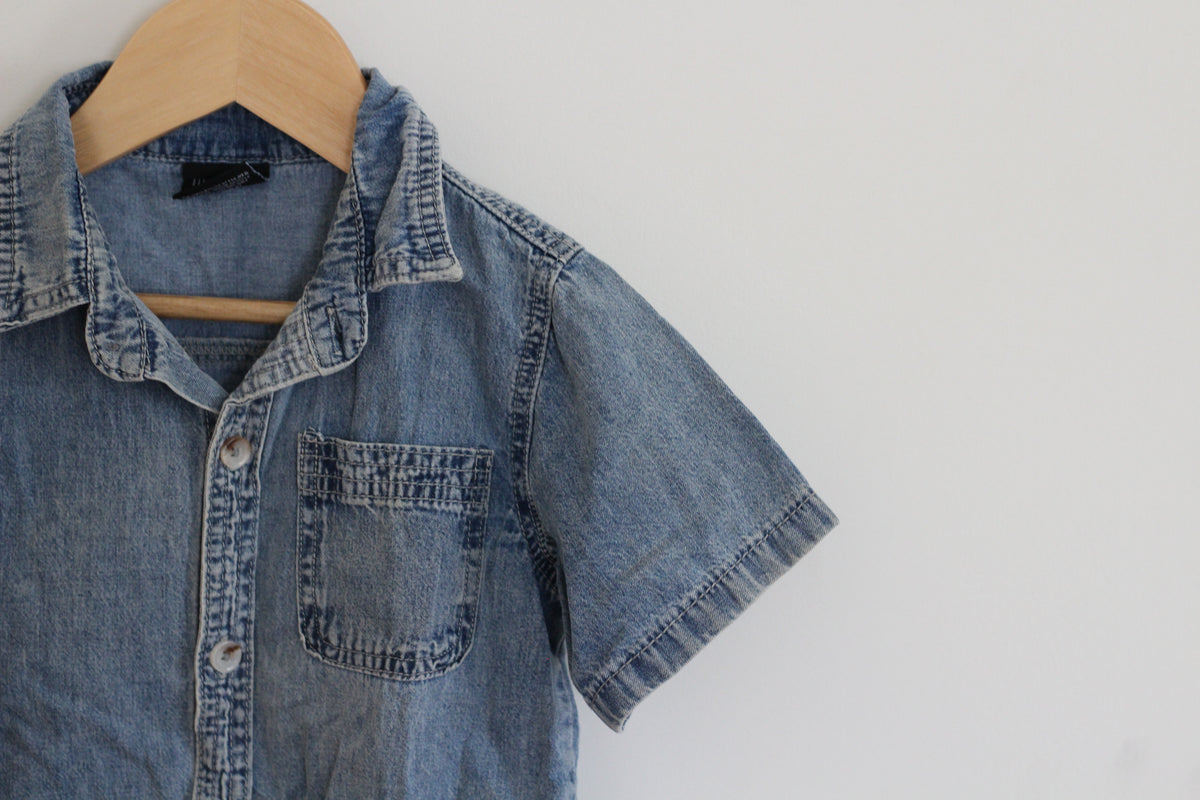 Little Bipsy Chambray Button Down Shirt - size 3t - 4t