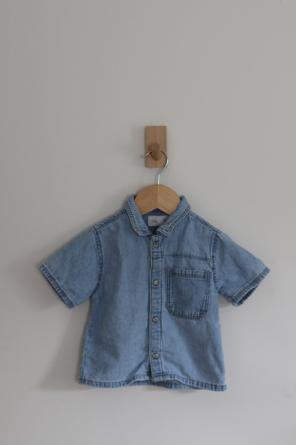 Zara Short Sleeve Denim Shirt - size 1 1/2