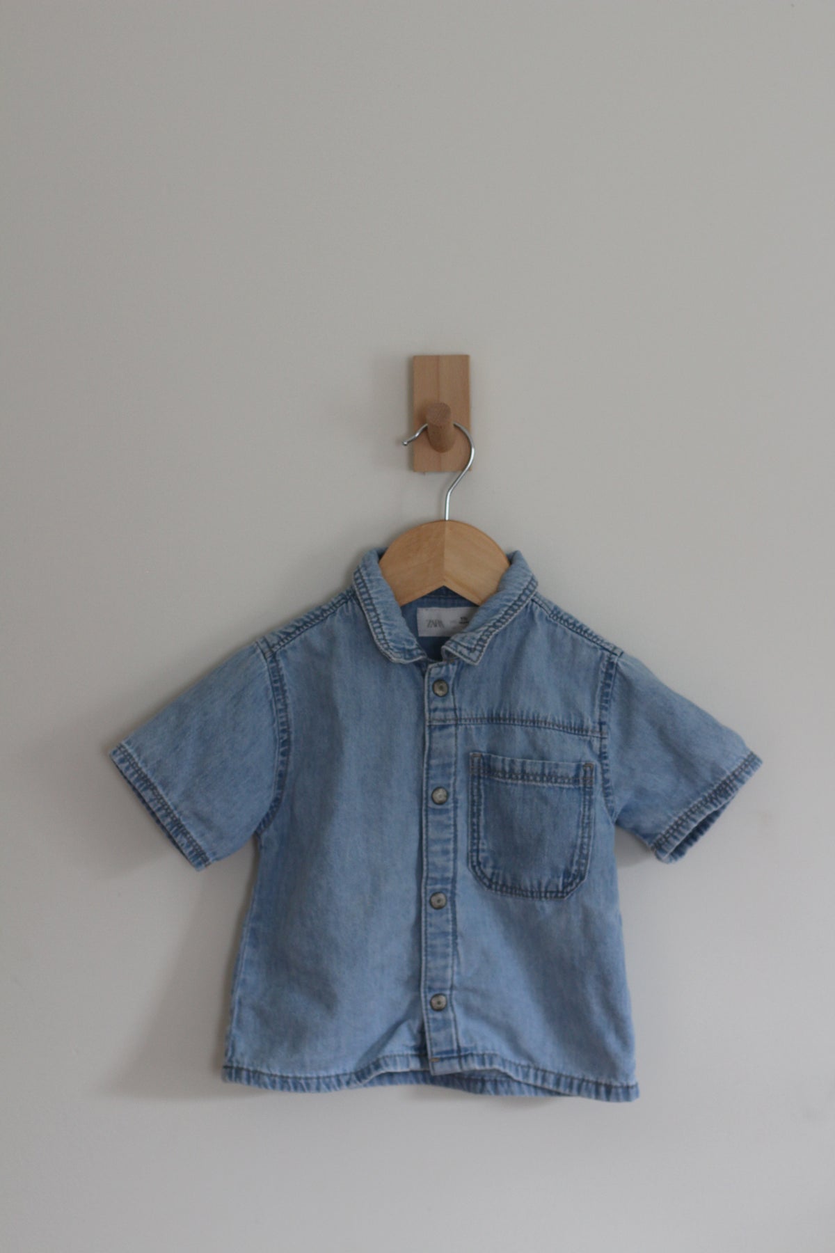 Zara Short Sleeve Denim Shirt - size 1 1/2