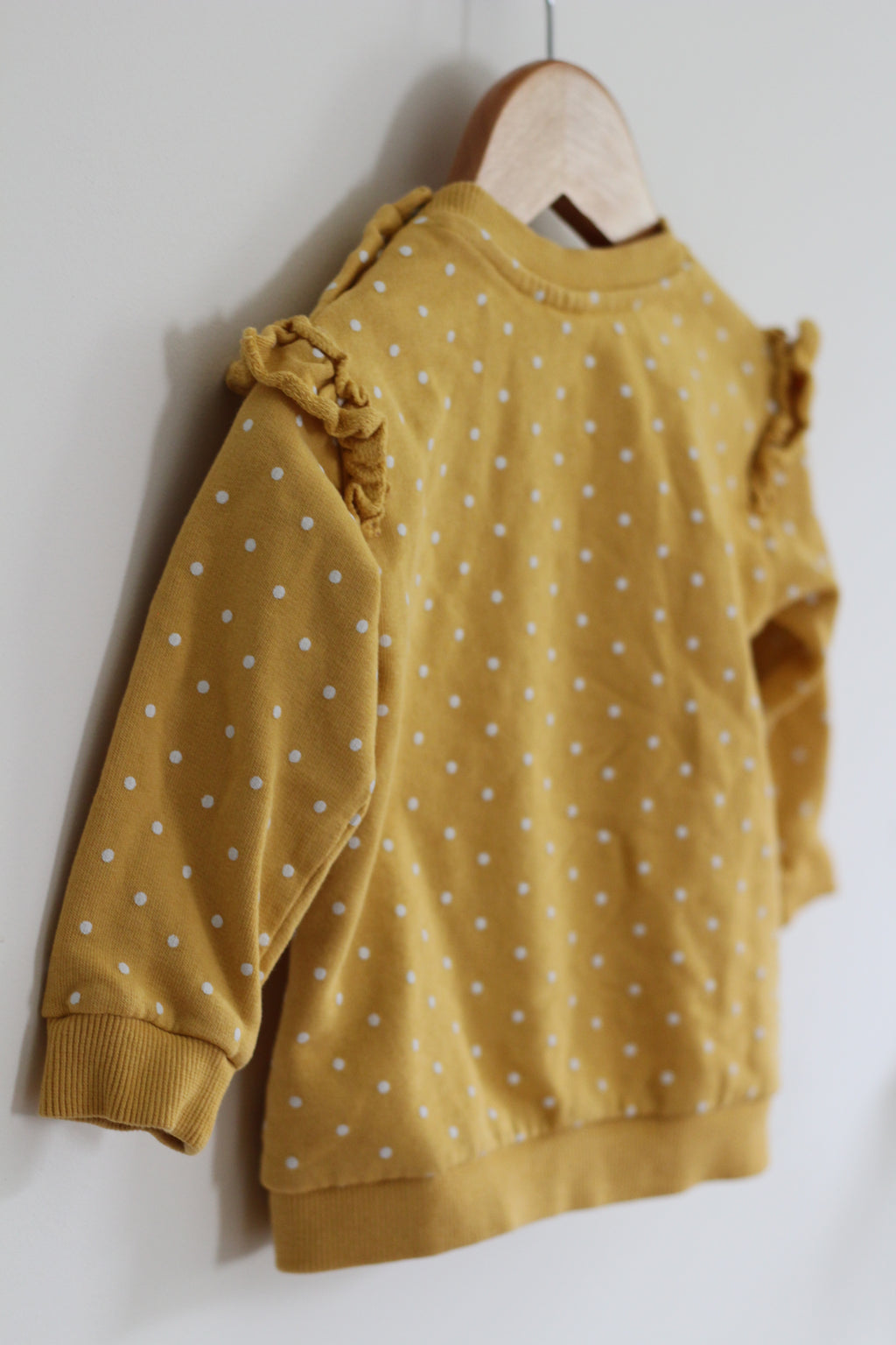 H&M Ruffle Polka Dot Sweatshirt - size 12 months