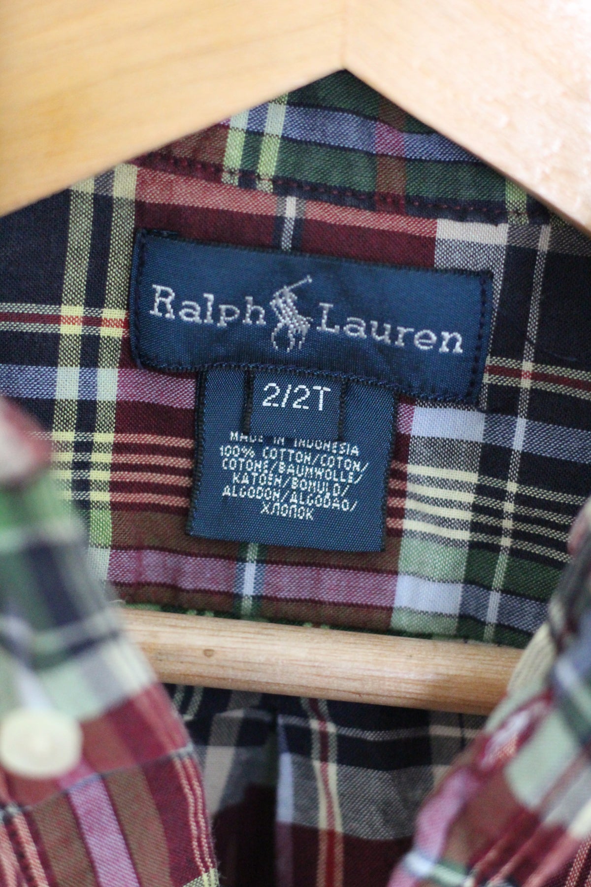 Ralph Lauren Plaid Button Down Shirt - size 2t