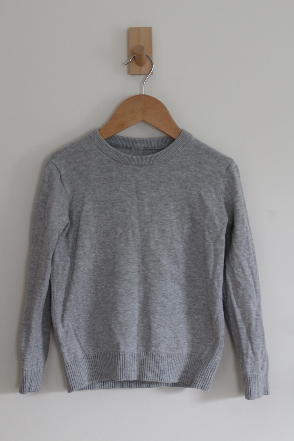 Primary Kids Classic Crewneck Sweater in Grey - size 6 - 7