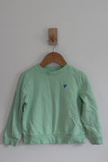 Primary Kids French Terry Sweatshirt with Embroidered Heart in Mint- size 5