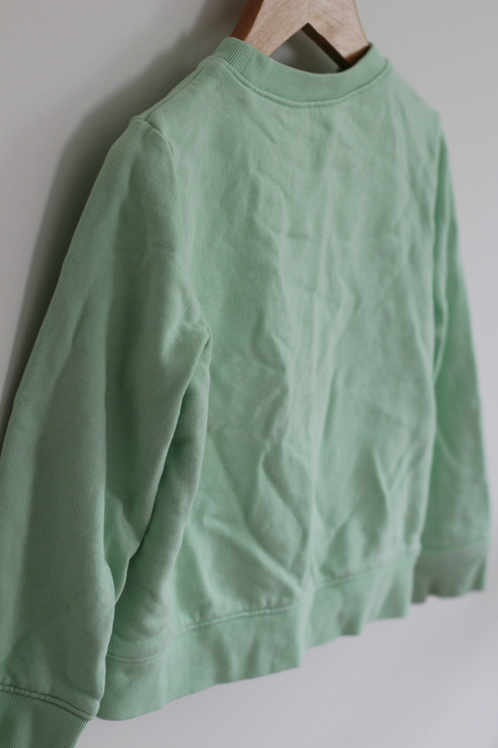 Primary Kids French Terry Sweatshirt with Embroidered Heart in Mint- size 5