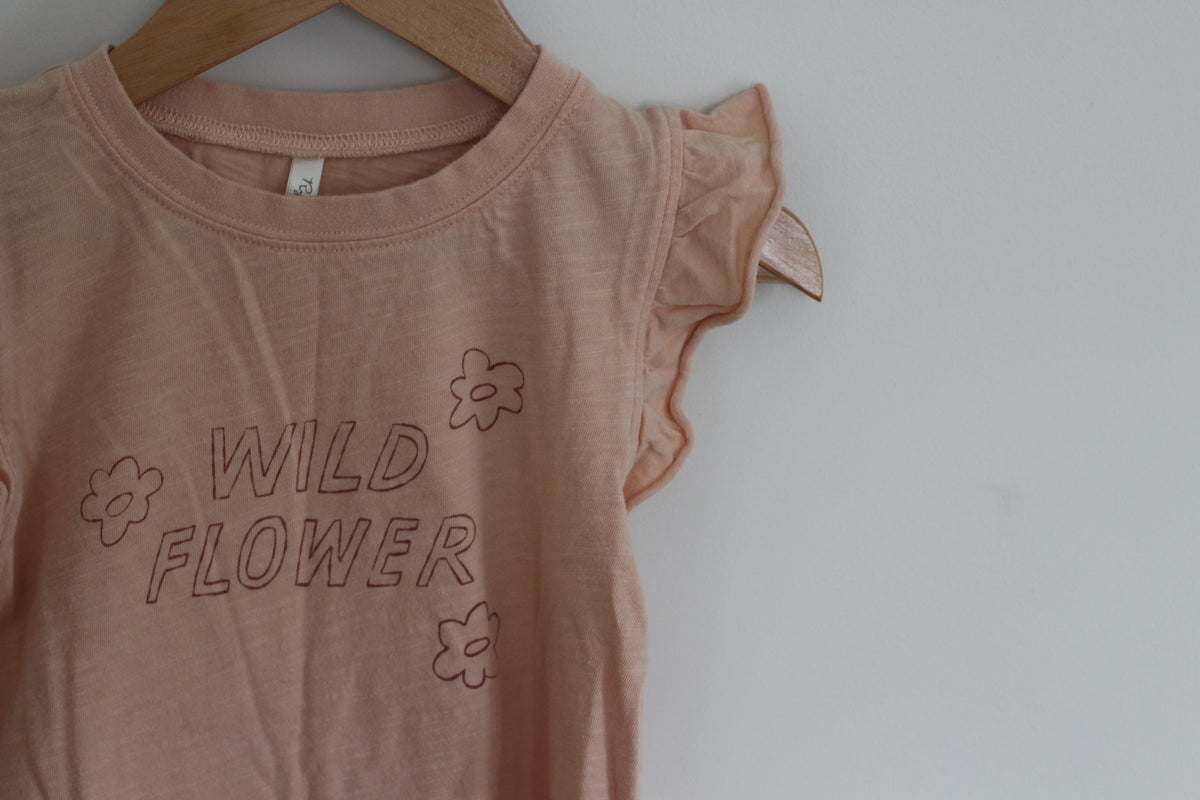 Rylee + Cru Flutter Sleeve 'Wild Flower' Tank - size 4 - 5