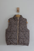 Derek Heart Leopard Print Puffer Vest - size 10 / 12