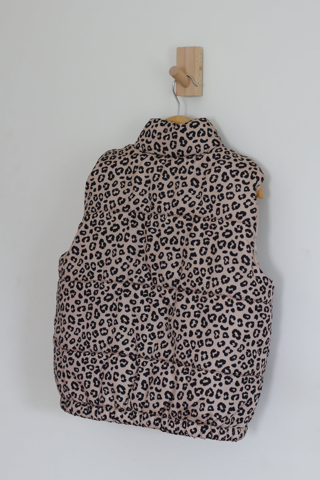 Derek Heart Leopard Print Puffer Vest - size 10 / 12
