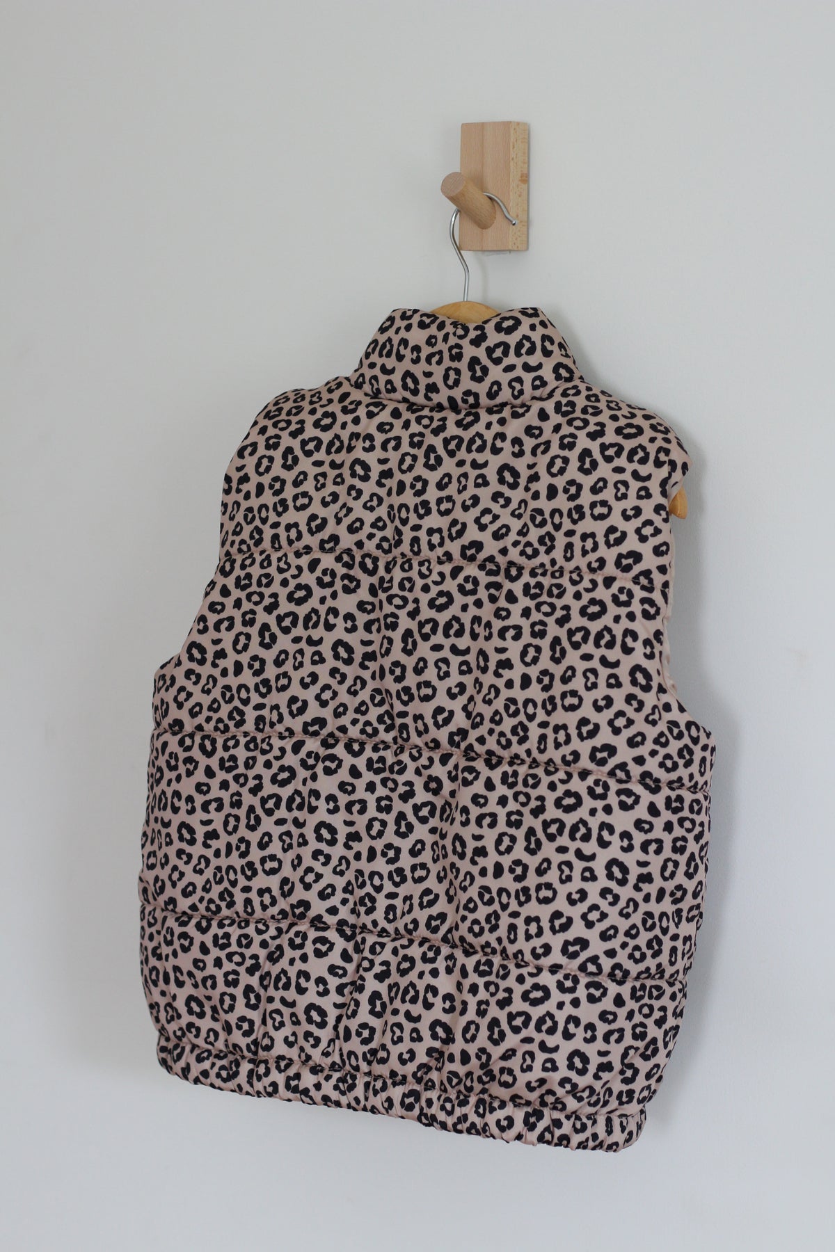 Derek Heart Leopard Print Puffer Vest - size 10 / 12