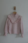 Janie + Jack Pink Cable Knit Ruffle Sweater - size 7