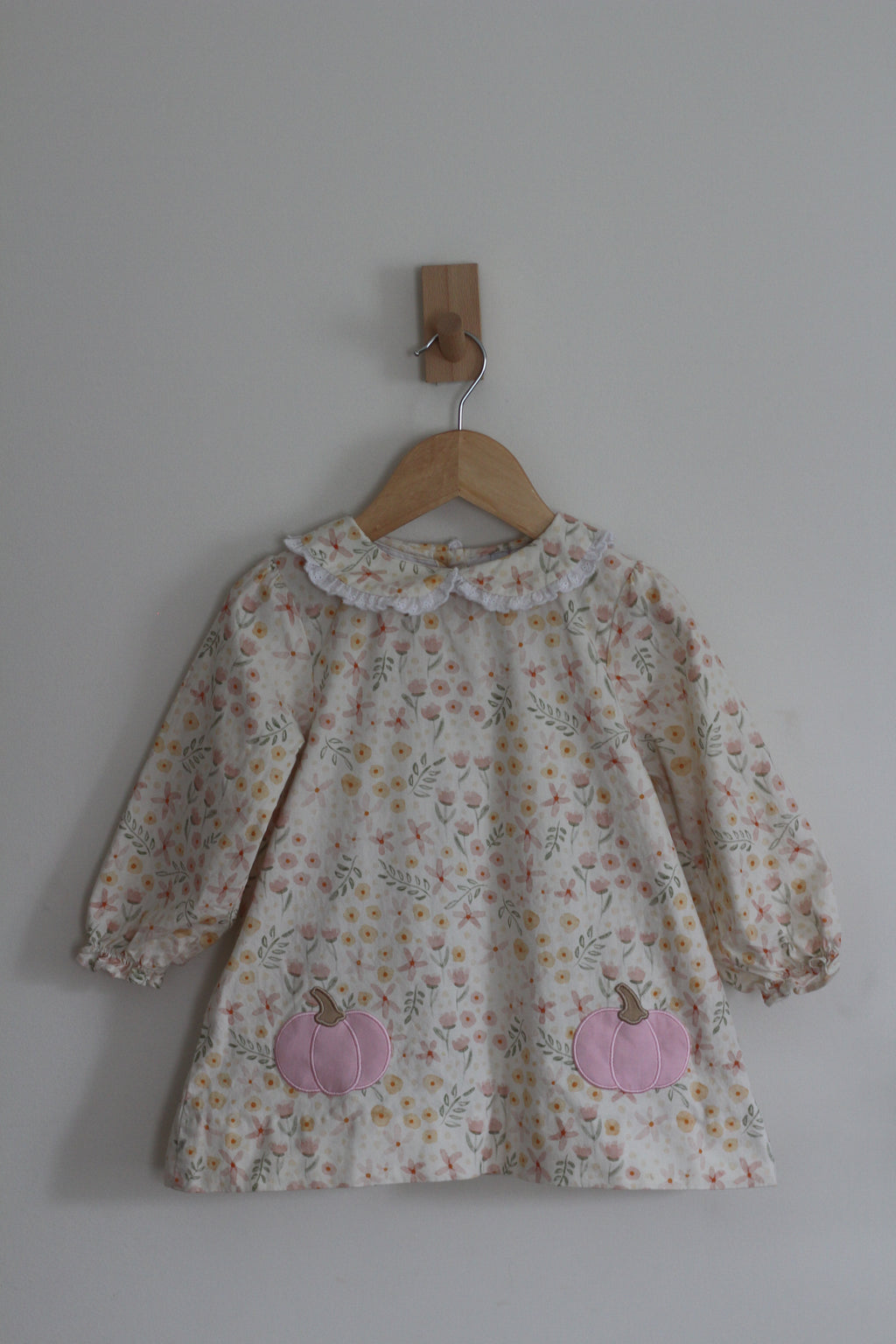 Lillie + Lilah Cotton Floral and Pumpkin Dress - size 4t