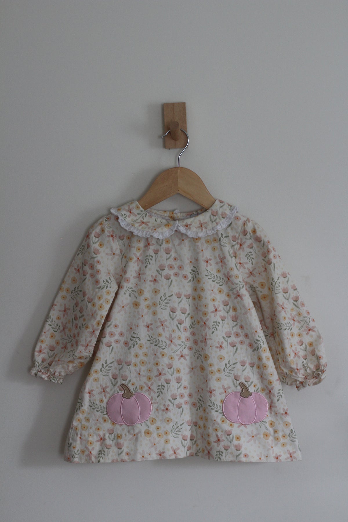 Lillie + Lilah Cotton Floral and Pumpkin Dress - size 4t