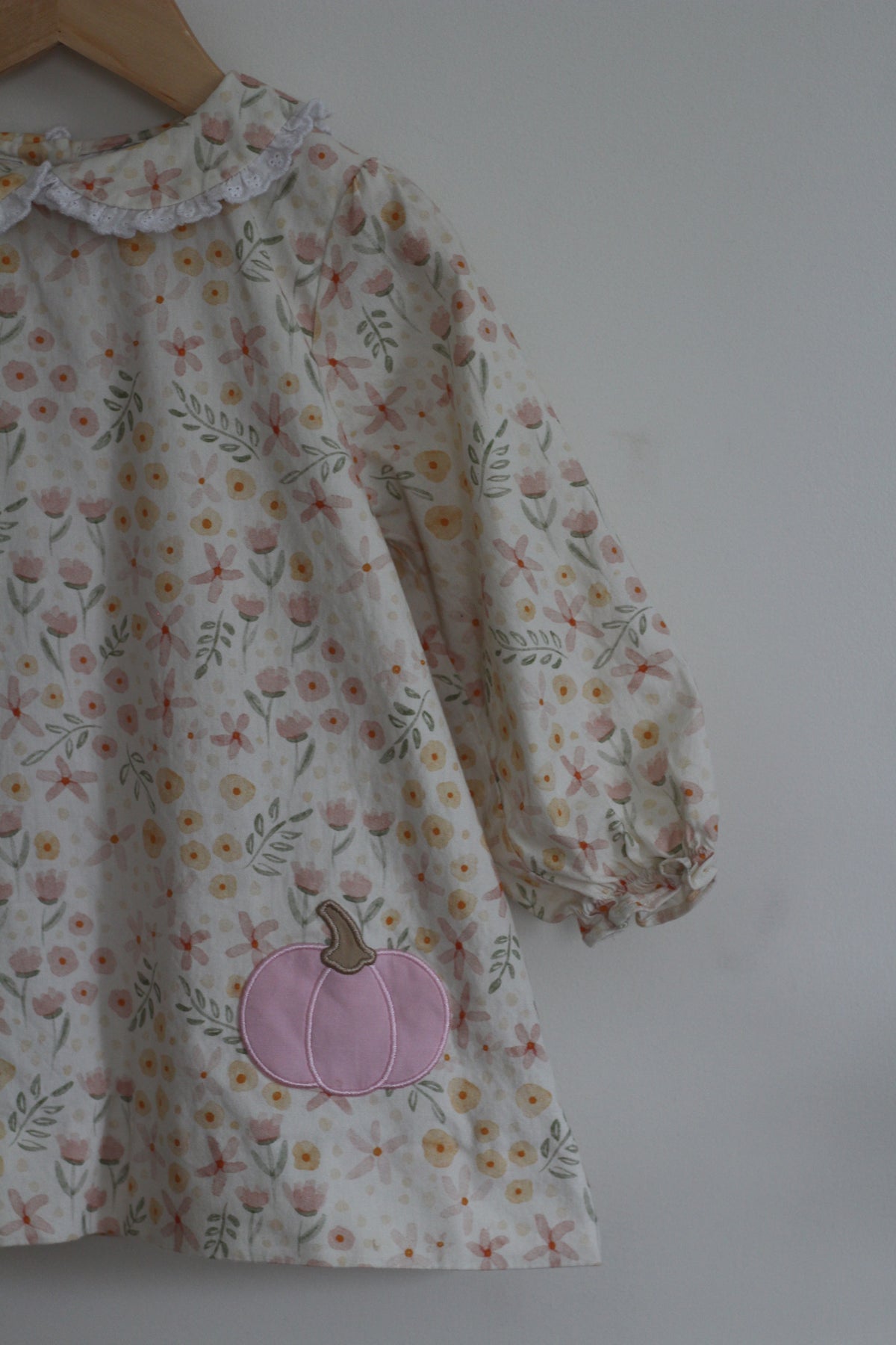 Lillie + Lilah Cotton Floral and Pumpkin Dress - size 4t