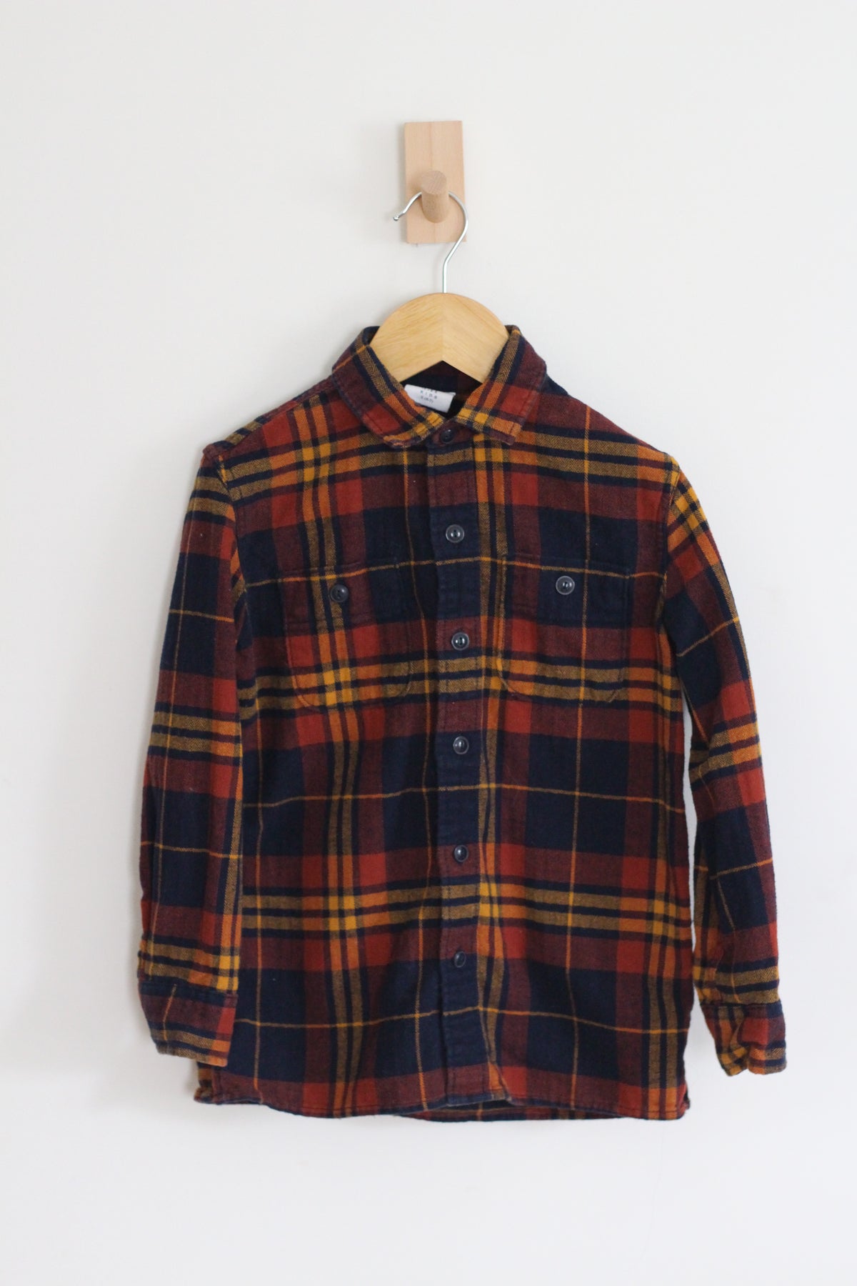 Gap Kids Harvest Plaid Flannel Shirt - size small, 6 - 7