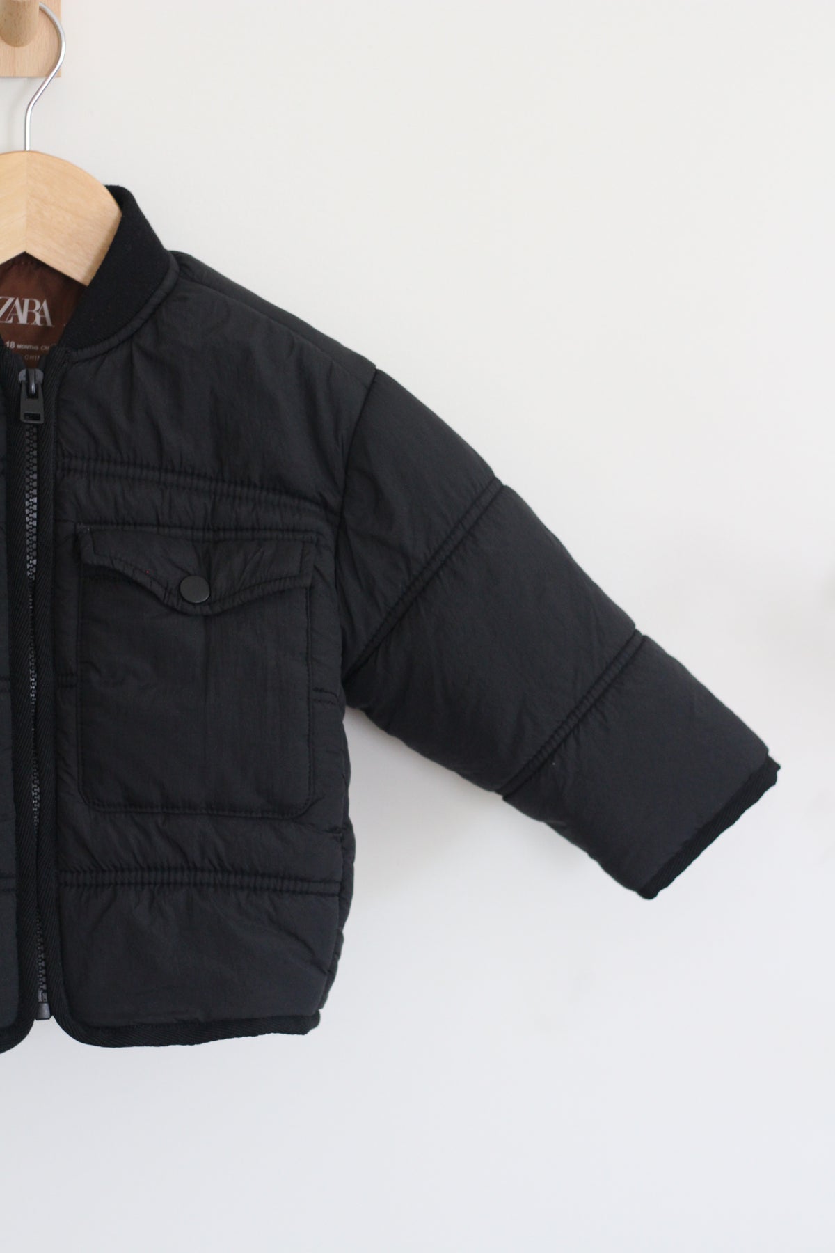 Zara Black Bomber Jacket - size 12 - 18 months