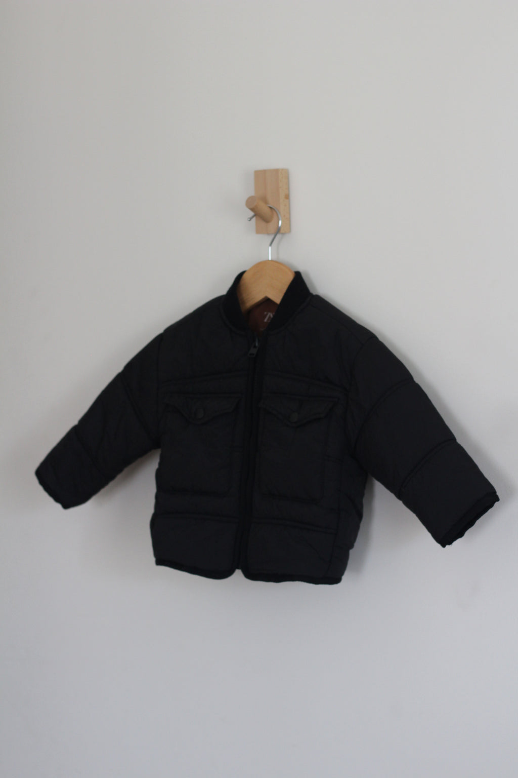 Zara Black Bomber Jacket - size 12 - 18 months