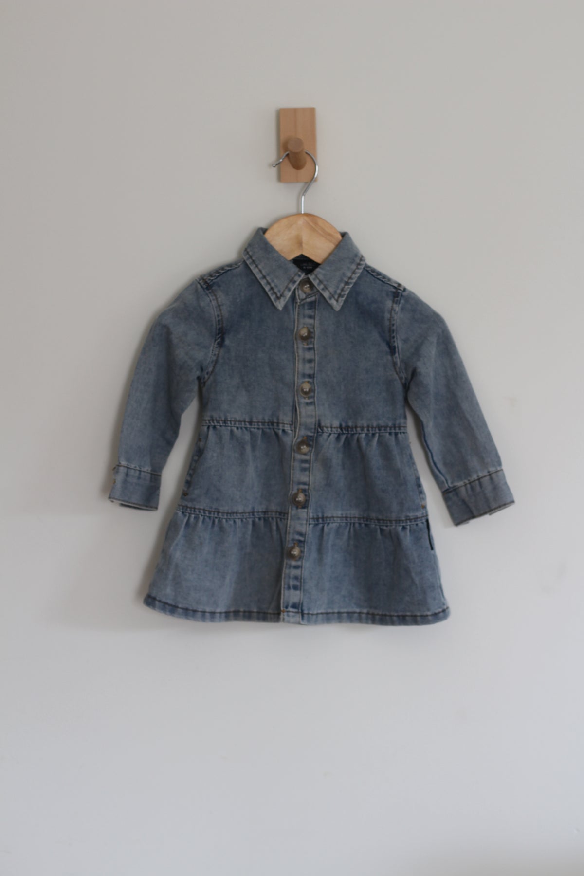 Little Bipsy Long Sleeve Denim Dress - size 6-12 months