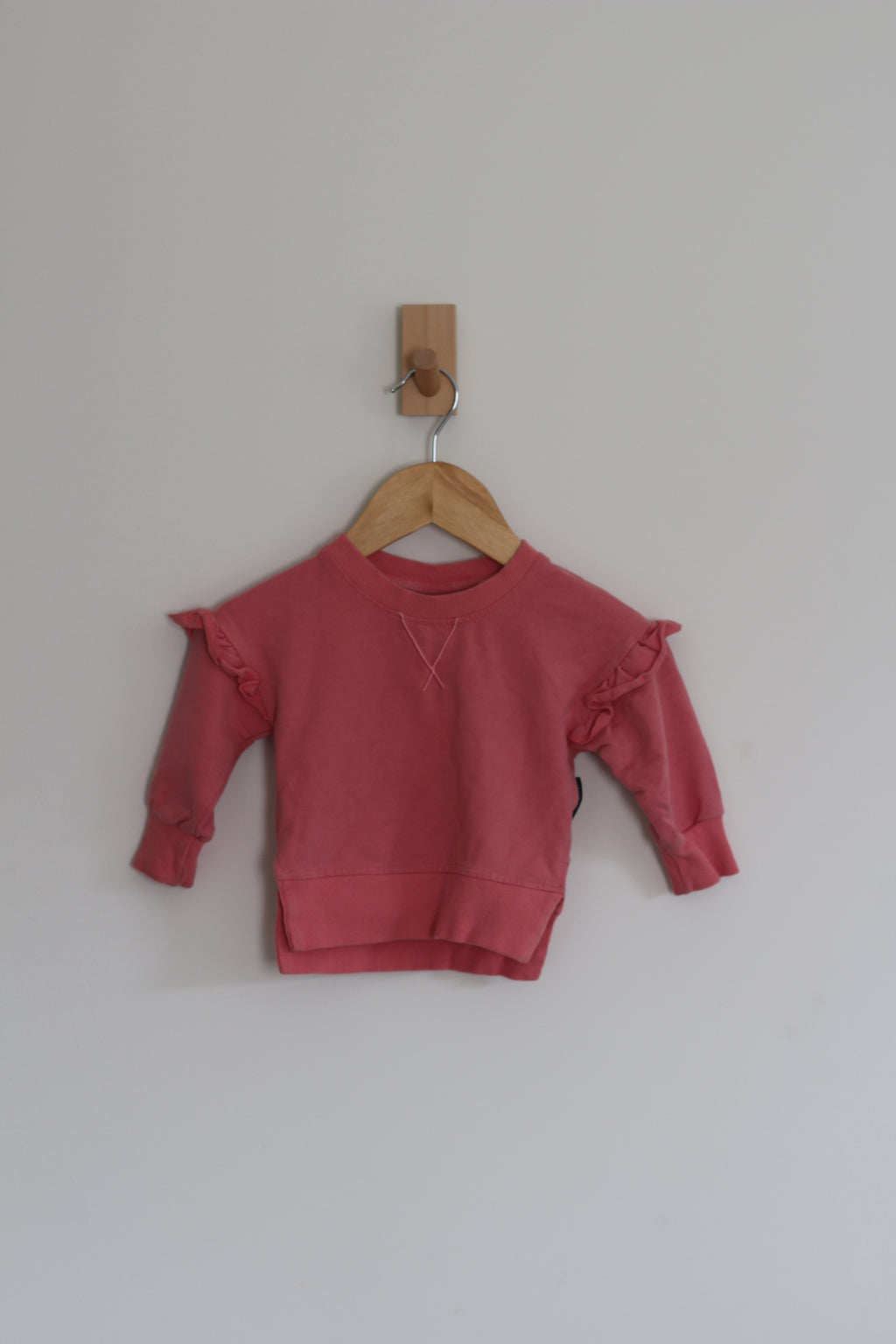 Little Bipsy Ruffled Girls Pink Sweater - size 3-6 months