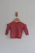 Little Bipsy Ruffled Girls Pink Sweater - size 3-6 months