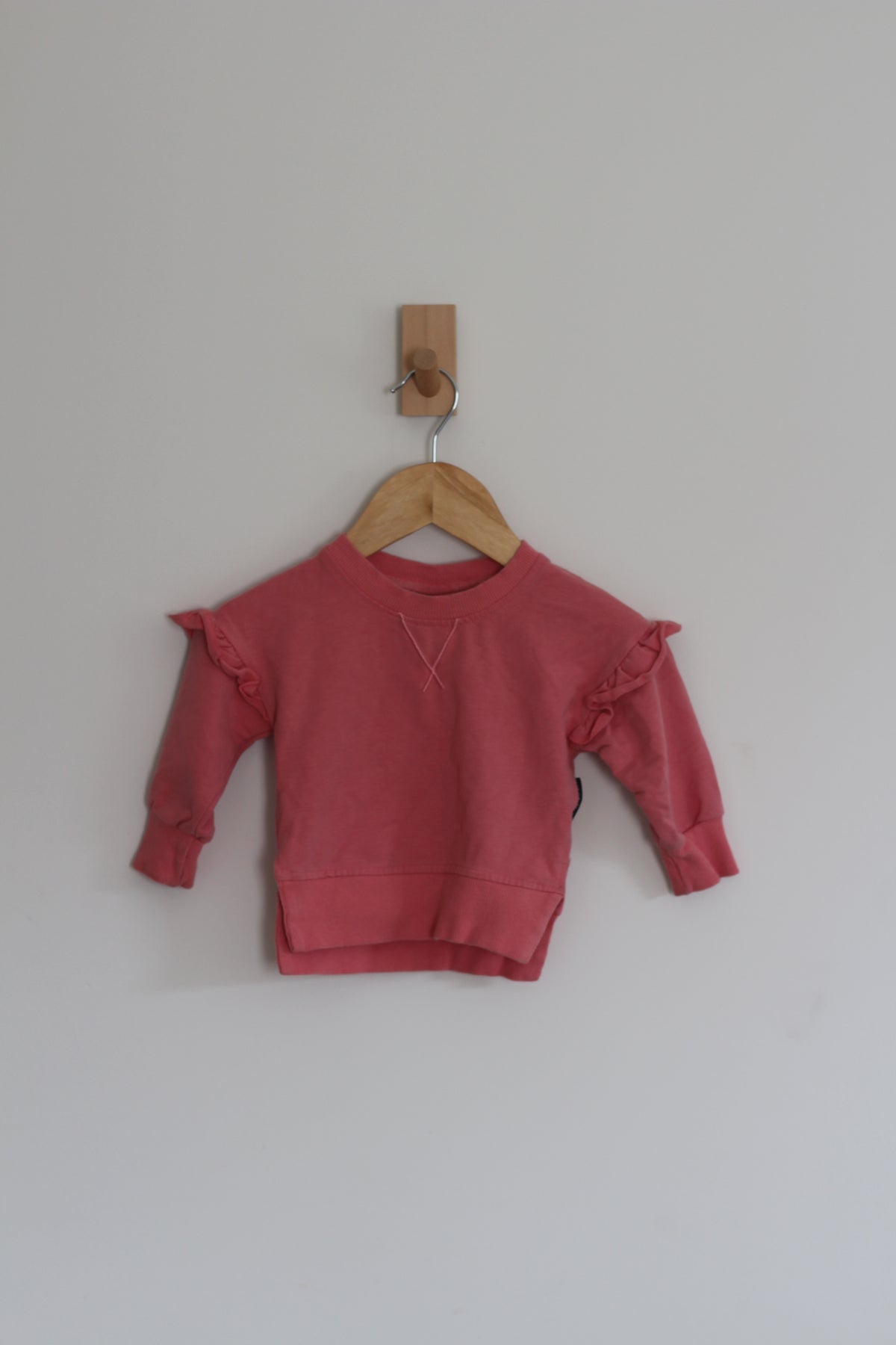 Little Bipsy Ruffled Girls Pink Sweater - size 3-6 months