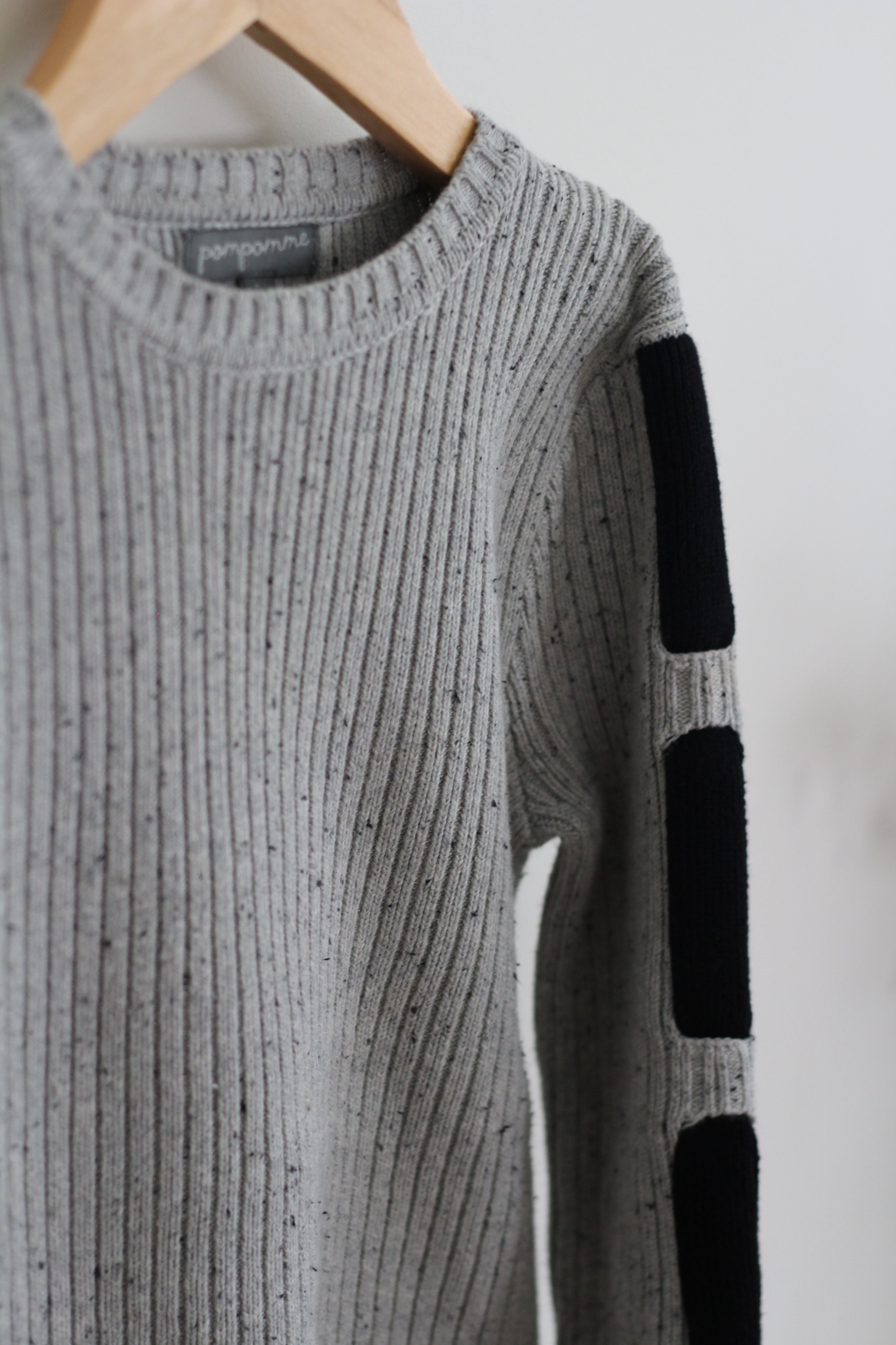 Pompomme Boys Ribbed Knit Sweater- size 7Y